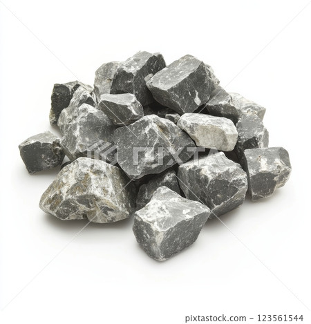 Isolated Clean Shot of Mineral Pile on White Background 123561544