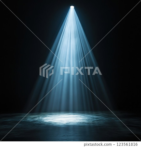 Soft Ethereal Light Rays Gently Cascading Downward in Darkness 123561816