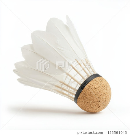 Lightweight White Badminton Shuttlecock Isolated on White Background 123561943