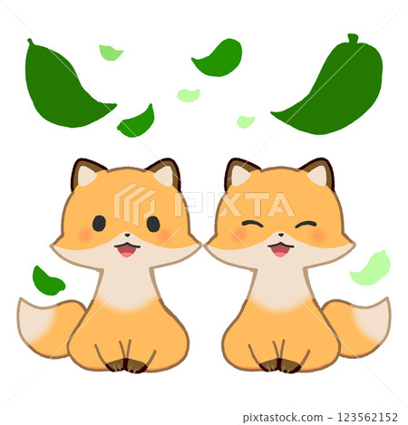 Dancing leaves and fox Dancing leaves and fox 123562152