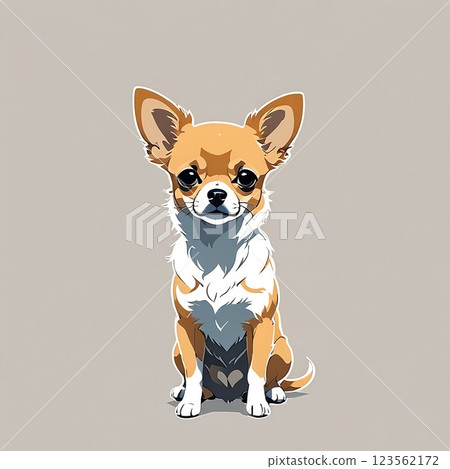 一隻可愛的吉娃娃坐著 123562172