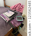 Laptop table on bed side desk stand  123562485