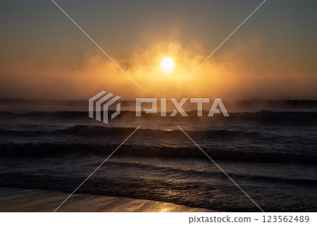 A fantastic morning of sea fog 123562489