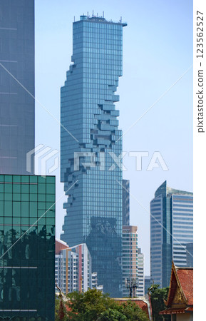 An unusual looking skyscraper in Bangkok 123562527