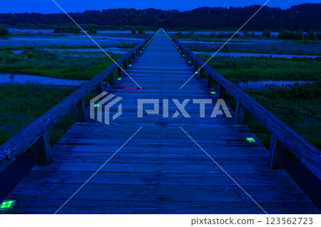 [靜岡縣] 黃昏的島田市蓬萊橋 123562723