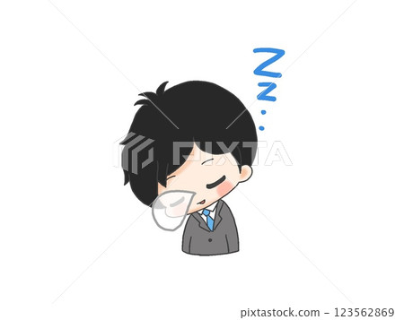 A male office worker sleeping 123562869