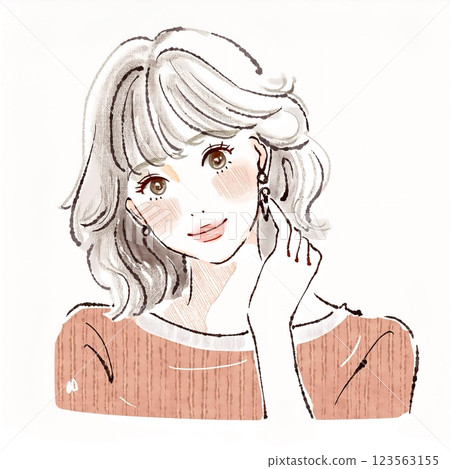 婦女和女孩插畫素材 婦女和女孩插畫素材 123563155