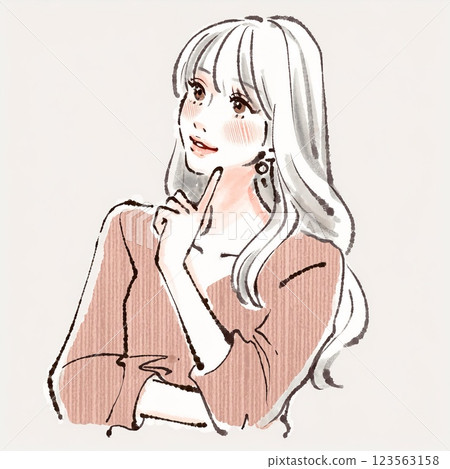 Illustration material of women and girls 123563158