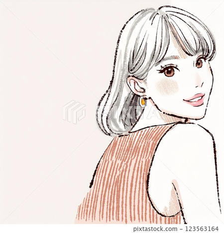 Illustration material of women and girls 123563164