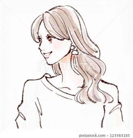 Illustration material of women and girls Illustration material of women and girls 123563185
