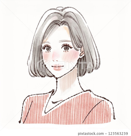 婦女和女孩插畫素材 123563239