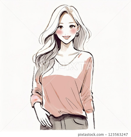 Illustration material of women and girls Illustration material of women and girls 123563247