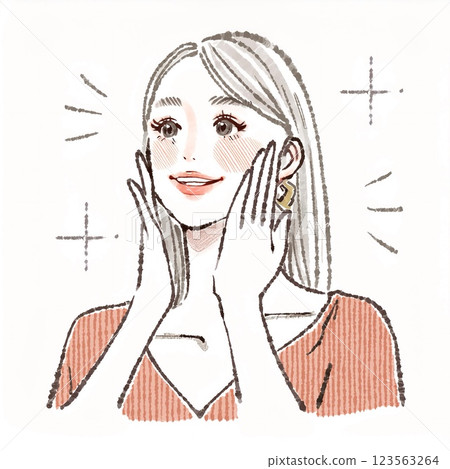 Illustration material of women and girls 123563264