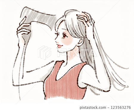 婦女和女孩插畫素材 婦女和女孩插畫素材 123563276