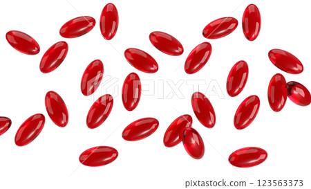 The Red pill for Astaxanthin or Heathy concept 3d Rendering. 123563373