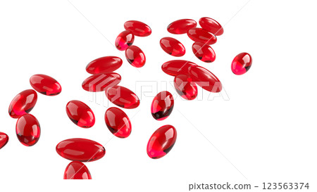 The Red pill for Astaxanthin or Heathy concept 3d Rendering. 123563374