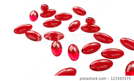 The Red pill for Astaxanthin or Heathy concept 3d Rendering. 123563375