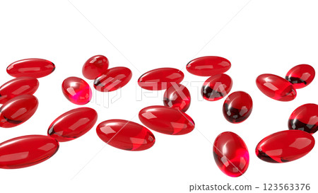The Red pill for Astaxanthin or Heathy concept 3d Rendering. 123563376