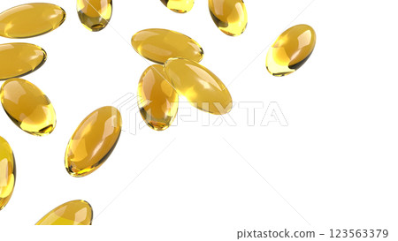 The Yellow pill for Fish oil or Heathy concept 3d Rendering. The Yellow pill for Fish oil or Heathy concept 3d Rendering. 123563379