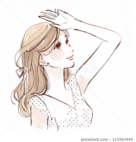 Illustration material of women and girls 123563444