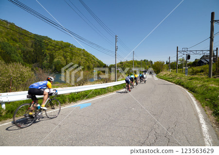 Lake Nakanishi in spring Lake Nakanishi in spring 123563629
