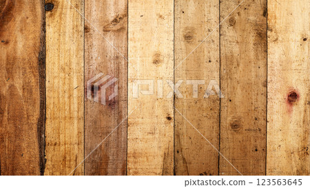 Top view of an arranged wood plank. Natural wooden texture or brown background or wallpaper. Flat lay. Copy space or mockup Top view of an arranged wood plank. Natural wooden texture or brown background or wallpaper. Flat lay. Copy space or mockup 123563645
