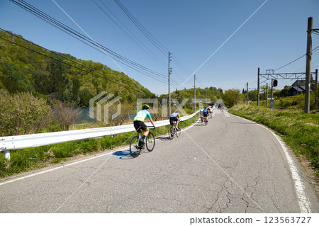 Lake Nakanishi in spring Lake Nakanishi in spring 123563727
