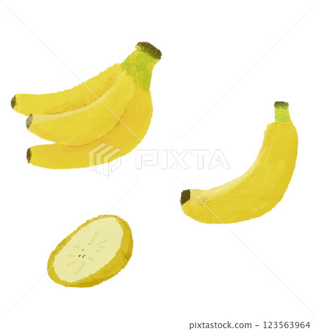 香蕉手繪彩色插圖集 123563964