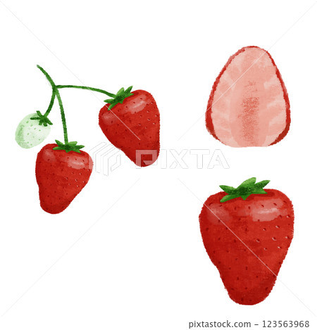 草莓手繪彩色插圖集 123563968