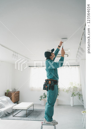 Electrician LAN construction 123564034