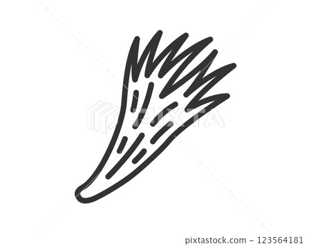 Illustration of green onion icon (line drawing) 123564181