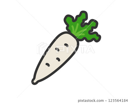 蘿蔔圖示插圖（線條描彩色） 123564184