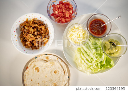 Mexican food classic tacos 123564195