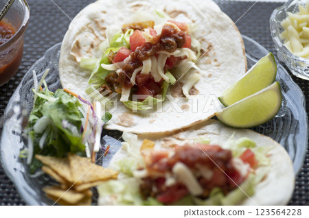 Mexican food classic tacos 123564228