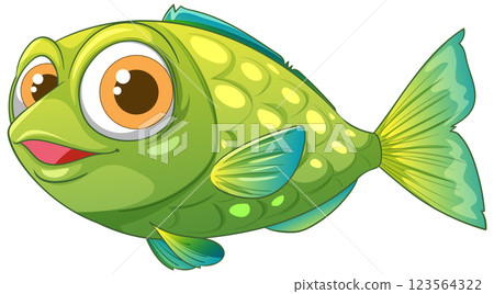 Colorful Cartoon Fish Illustration Colorful Cartoon Fish Illustration 123564322