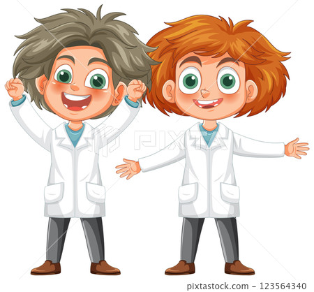 Joyful Scientists in Lab Coats 123564340