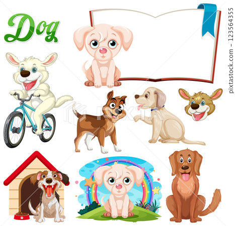 Playful Dogs and Their Adventures Playful Dogs and Their Adventures 123564355