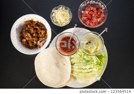 Mexican food classic tacos 123564514