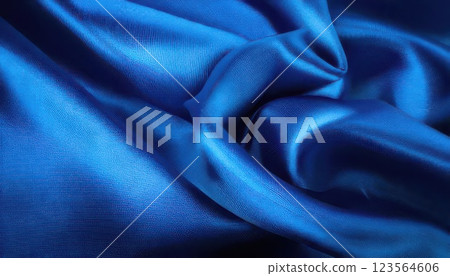 AI Image: Blue satin fabric 123564606