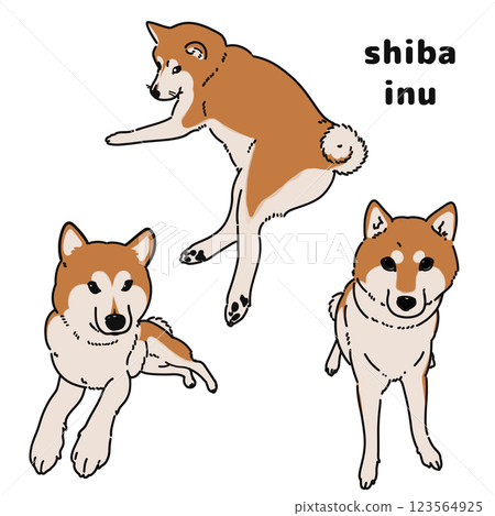 Shiba Inu illustration set Shiba Inu illustration set 123564925