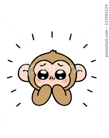 A monkey with sparkling eyes expressing emotion 123565224