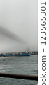 A ship sailing through thick fog 123565301