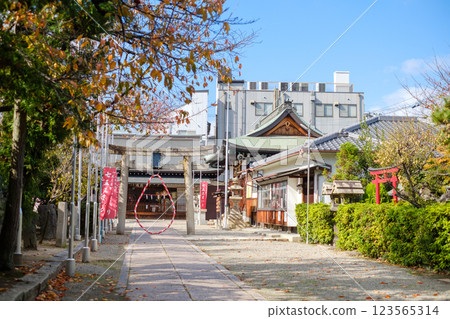 The grounds of Yao Tenmangu Shrine, visiting the shrine, Yao City, Osaka Prefecture The grounds of Yao Tenmangu Shrine, visiting the shrine, Yao City, Osaka Prefecture 123565314