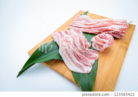Fresh pork belly 123565422