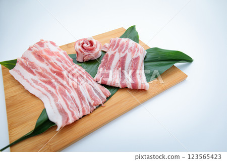 Fresh pork belly 123565423