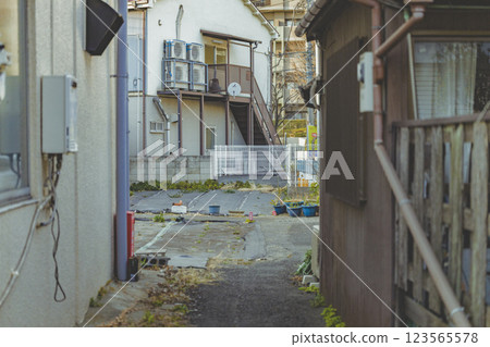 Residential area, small road, road leading to vacant lot 123565578