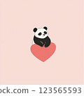 Heart and panda 123565593