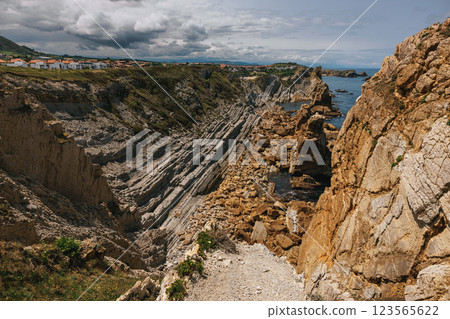 Dramatic coastal cliffs with Dramatic coastal cliffs with 123565622