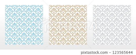 Collection of flower geometric patterns. Seamless vector backgrounds. Colored ornaments. Ornament for fabric, wallpaper, packaging. Decorative prints Collection of flower geometric patterns. Seamless vector backgrounds. Colored ornaments. Ornament for fabric, wallpaper, packaging. Decorative prints 123565644