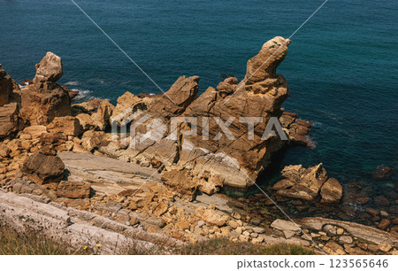 Unique rock formations along a 123565646
